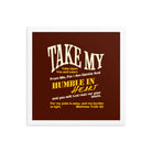 Matthew 11:29-30 Bible Verse, learn from me Premium Luster Photo Paper Framed Poster Wall Art White 14″×14″