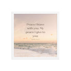 John 14:27 Bible Verse, not as the Premium Luster Photo Paper Framed Poster Wall Art White 16″×16″