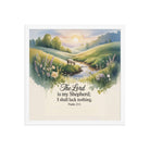 Psalm 23:1 Bible Verse, Lord Premium Luster Photo Paper Framed Poster White 16″×16″