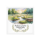 Psalm 23:1 Bible Verse, is my Premium Luster Photo Paper Framed Poster White 16″×16″