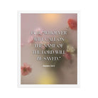 Romans 10:13 Bible Verse, will call Premium Luster Photo Paper Framed Poster Wall Art White 16″×20″