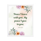 John 14:27 Bible Verse, with you Premium Luster Photo Paper Framed Poster Wall Art White 16″×20″