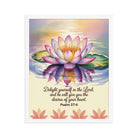 Psalm 37:4 Bible Verse, the Lord Premium Luster Photo Paper Framed Poster White 16″×20″