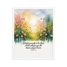 Psalm 37:4 Bible Verse, will give Premium Luster Photo Paper Framed Poster White 16″×20″