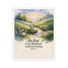 Psalm 23:1 Bible Verse, Lord Premium Luster Photo Paper Framed Poster White 16″×20″