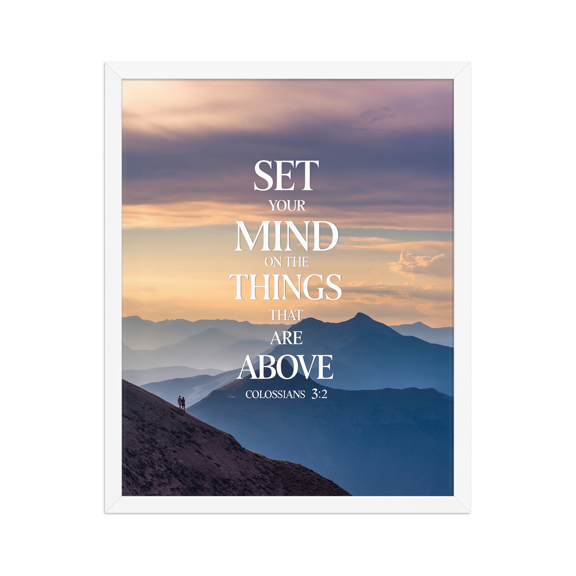 Colossians 3:2 Bible Verse things that Premium Luster Photo Paper Framed Poster White 16″×20″