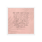 Revelation 21:4 Bible Verse, their eyes Premium Luster Photo Paper Framed Poster Wall Art White 18″×18″