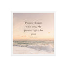 John 14:27 Bible Verse, not as the Premium Luster Photo Paper Framed Poster Wall Art White 18″×18″