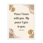 John 14:27 Bible Verse, Peace I Premium Luster Photo Paper Framed Poster Wall Art White 18″×24″
