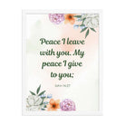 John 14:27 Bible Verse, with you Premium Luster Photo Paper Framed Poster Wall Art White 18″×24″