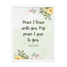 John 14:27 Bible Verse, My peace Premium Luster Photo Paper Framed Poster Wall Art White 18″×24″
