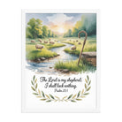 Psalm 23:1 Bible Verse, is my Premium Luster Photo Paper Framed Poster White 18″×24″