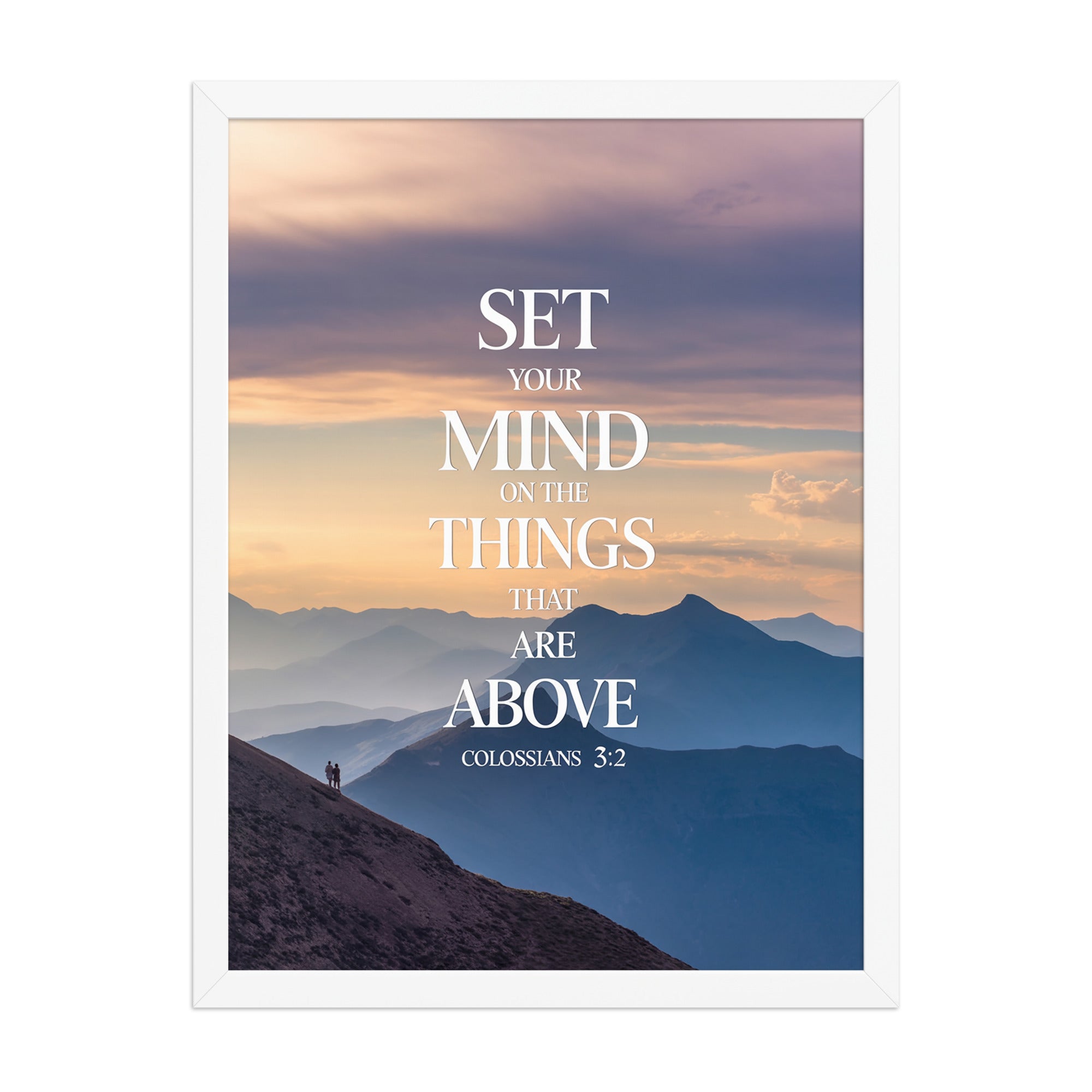 Colossians 3:2 Bible Verse things that Premium Luster Photo Paper Framed Poster White 18″×24″