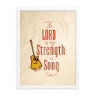 Exodus 15:2 Bible Verse, The LORD is my strength Premium Luster Photo Paper Framed Poster Wall Art White 18″×24″