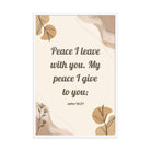John 14:27 Bible Verse, Peace I Premium Luster Photo Paper Framed Poster Wall Art White 24″×36″