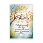 Psalm 37:4 Bible Verse, Yourself Premium Luster Photo Paper Framed Poster White 24″×36″