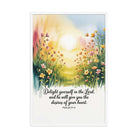 Psalm 37:4 Bible Verse, will give Premium Luster Photo Paper Framed Poster White 24″×36″