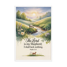 Psalm 23:1 Bible Verse, Lord Premium Luster Photo Paper Framed Poster White 24″×36″