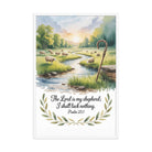 Psalm 23:1 Bible Verse, is my Premium Luster Photo Paper Framed Poster White 24″×36″