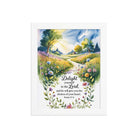 Psalm 37:4 Bible Verse, desires Premium Luster Photo Paper Framed Poster White 8″×10″