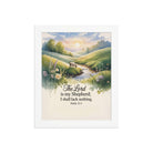 Psalm 23:1 Bible Verse, Lord Premium Luster Photo Paper Framed Poster White 8″×10″