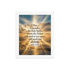 John 14:26 Bible Verse will send Premium Luster Photo Paper Framed Poster White 8″×10″