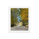 Proverbs 3:6 Bible Verse, Fall Road Premium Luster Photo Paper Framed Poster Wall Art White 8″×10″