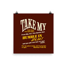 Matthew 11:29-30 Bible Verse, learn from me Premium Luster Photo Paper Poster Wall Art 10″×10″