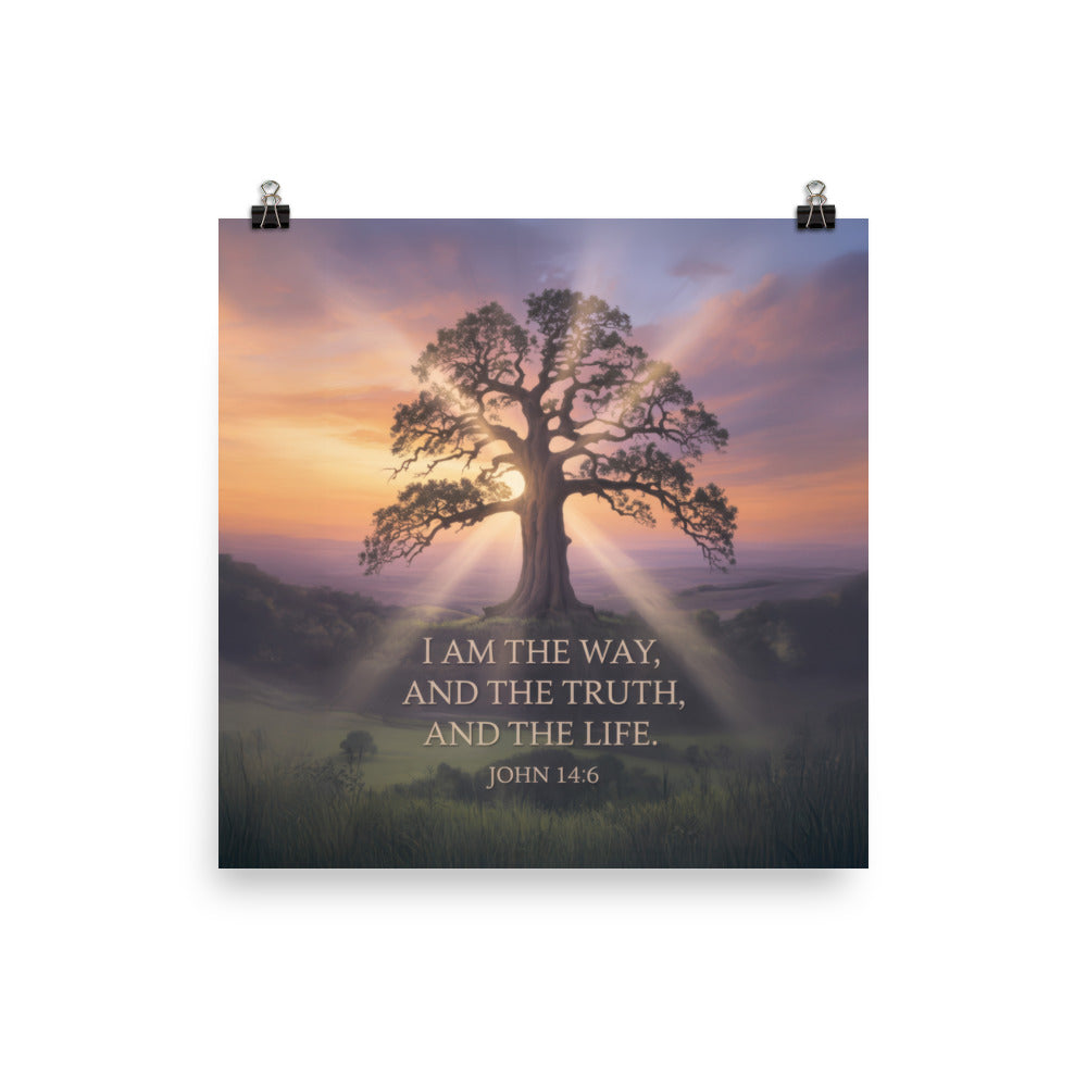 John 14:6 Bible Verse Jesus said Premium Luster Photo Paper Poster 10″×10″