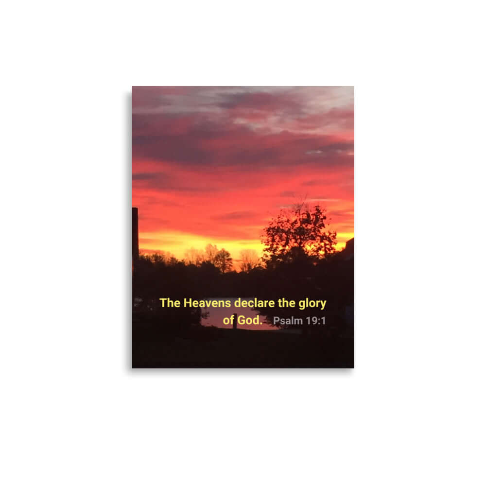 Psalm 19:1 Bible Verse, Sunset Glory Premium Luster Photo Paper Poster Wall Art