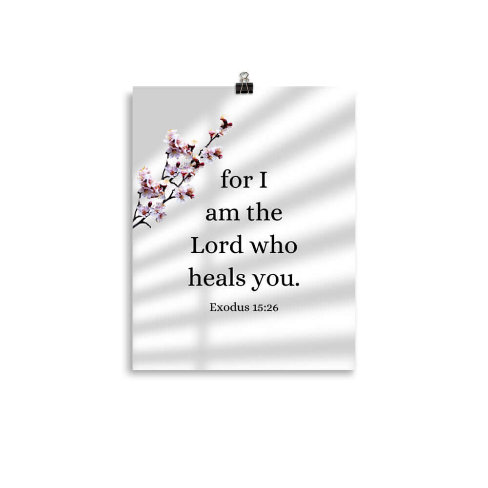 Exodus 15:26 Bible Verse, diligently listen Premium Luster Photo Paper Poster Wall Art 11″×14″