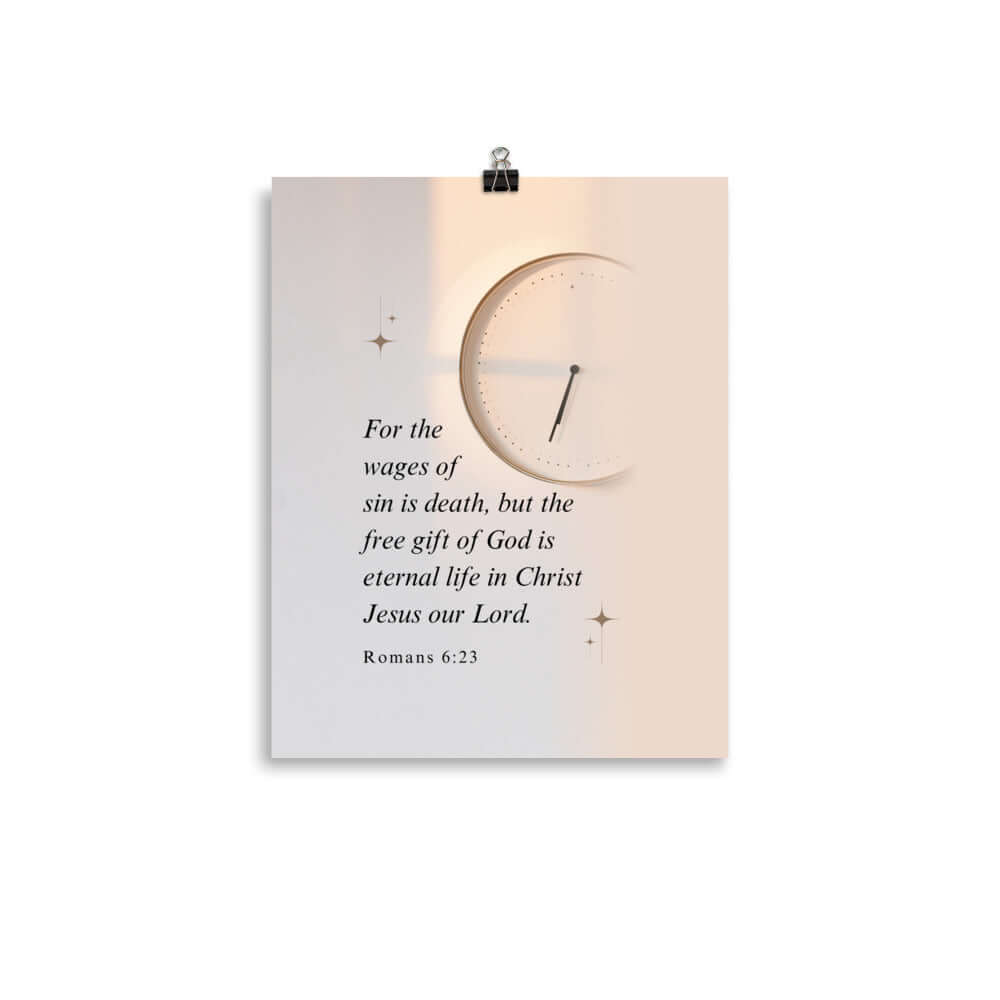 Romans 6:23 Bible Verse, our Lord Premium Luster Photo Paper Poster Wall Art 11″×14″