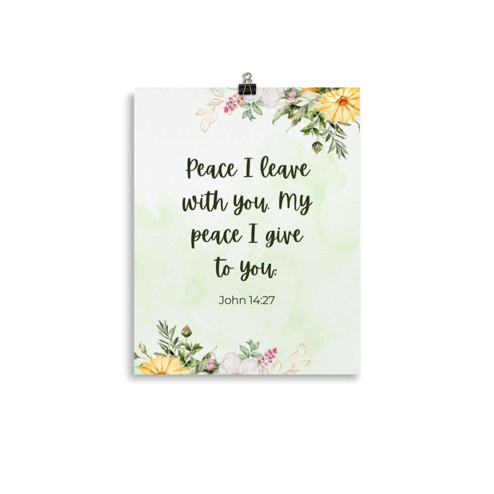 John 14:27 Bible Verse, My peace Premium Luster Photo Paper Poster Wall Art 11″×14″