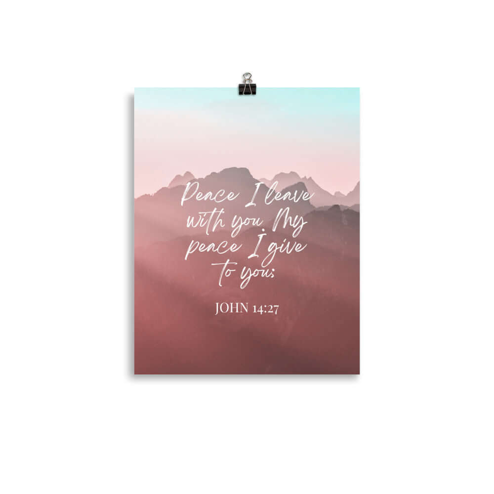 John 14:27 Bible Verse, I give you Premium Luster Photo Paper Poster Wall Art 11″×14″