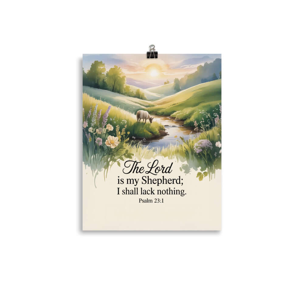 Psalm 23:1 Bible Verse, Lord Premium Luster Photo Paper Poster 11″×14″