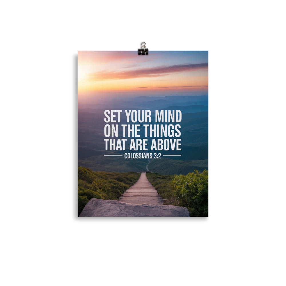 Colossians 3:2 Bible Verse your mind Premium Luster Photo Paper Poster 11″×14″