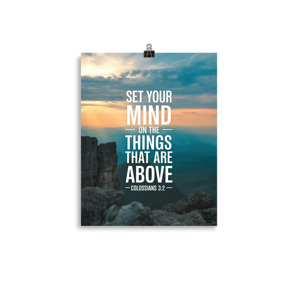 Colossians 3:2 Bible Verse on the Premium Luster Photo Paper Poster 11″×14″