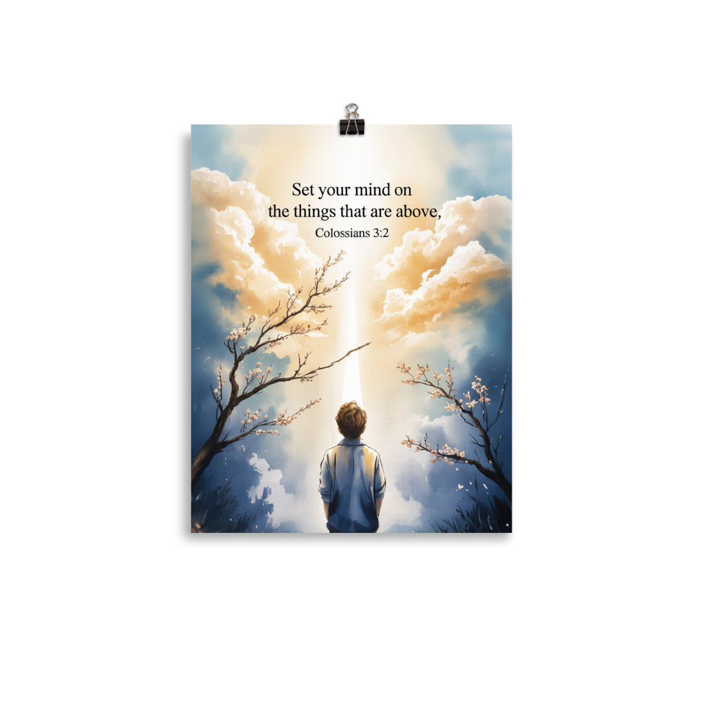 Colossians 3:2 Bible Verse the things Premium Luster Photo Paper Poster 11″×14″
