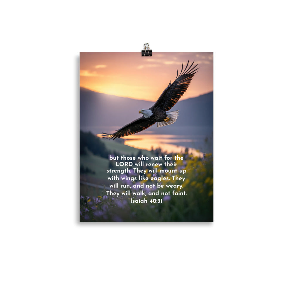 Isaiah 40:31 Bible Verse Renew Strength Premium Luster Photo Paper Poster 11″×14″