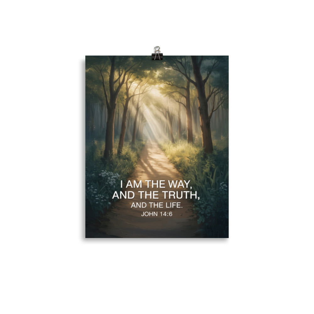John 14:6 Bible Verse I Am Premium Luster Photo Paper Poster 11″×14″