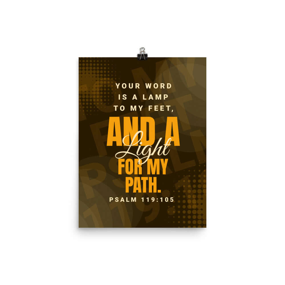 Psalm 119:105 Bible Verse, lamp to my feet Premium Luster Photo Paper Poster Wall Art 12″×16″