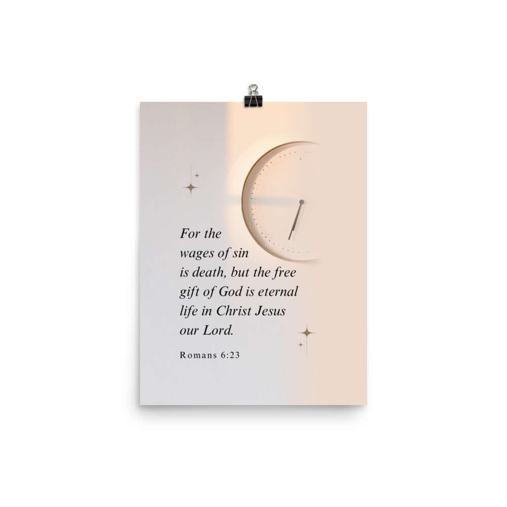 Romans 6:23 Bible Verse, our Lord Premium Luster Photo Paper Poster Wall Art 12″×16″