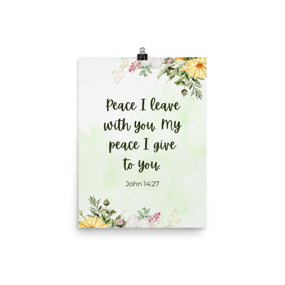 John 14:27 Bible Verse, My peace Premium Luster Photo Paper Poster Wall Art 12″×16″