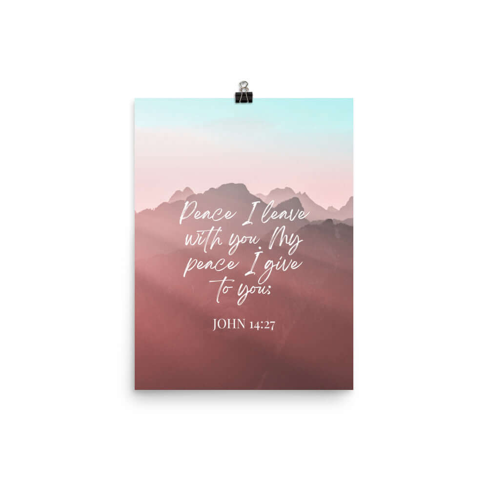 John 14:27 Bible Verse, I give you Premium Luster Photo Paper Poster Wall Art 12″×16″