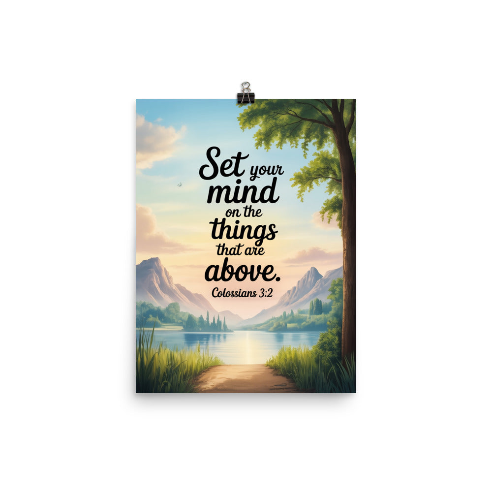 Colossians 3:2 Bible Verse Set Premium Luster Photo Paper Poster 12″×16″