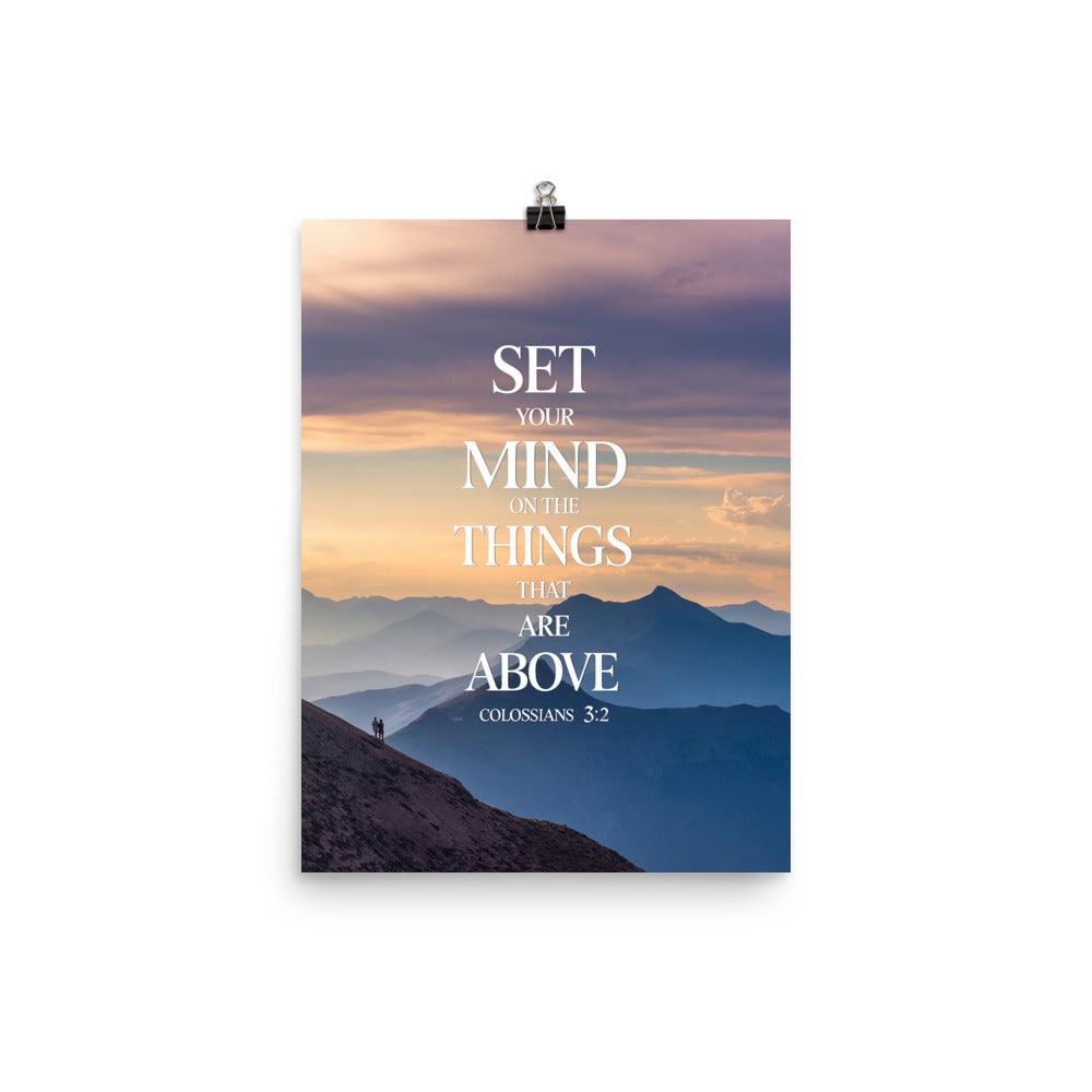 Colossians 3:2 Bible Verse things that Premium Luster Photo Paper Poster 12″×16″