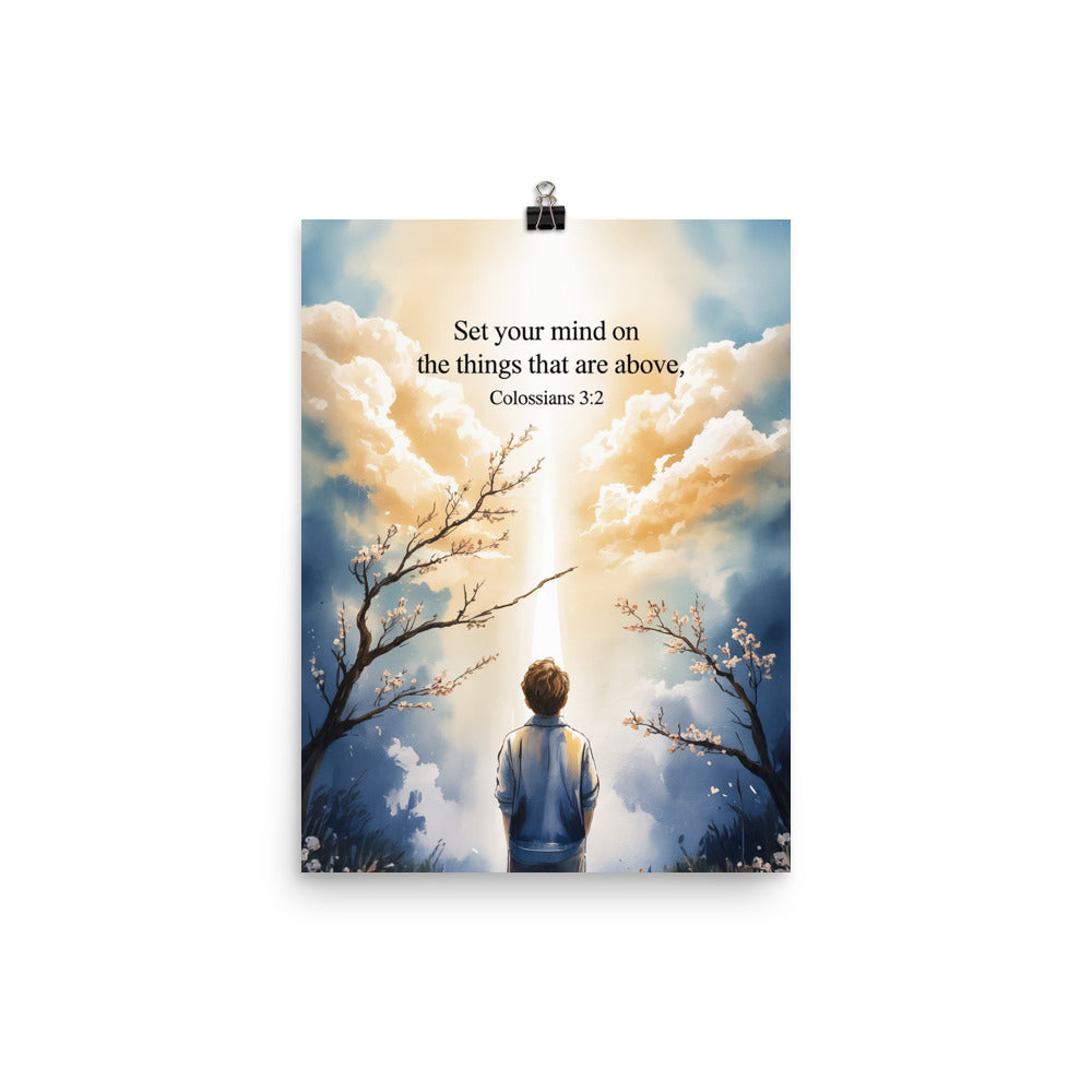 Colossians 3:2 Bible Verse the things Premium Luster Photo Paper Poster 12″×16″