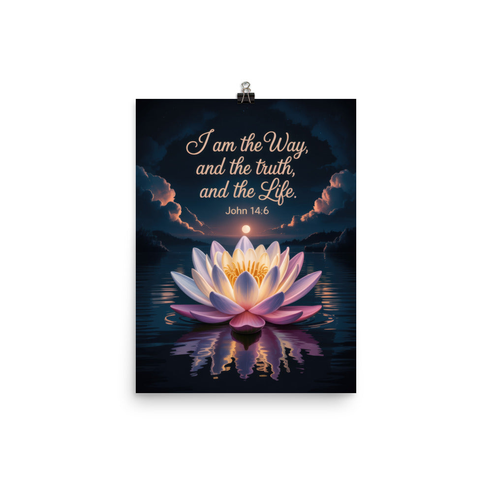 John 14:6 Bible Verse The Way Premium Luster Photo Paper Poster 12″×16″