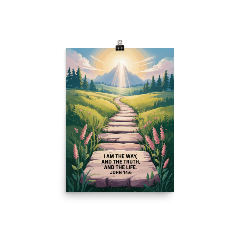 John 14:6 Bible Verse The Truth Premium Luster Photo Paper Poster 12″×16″