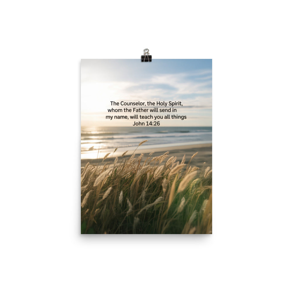 John 14:26 Bible Verse in my name Premium Luster Photo Paper Poster 12″×16″